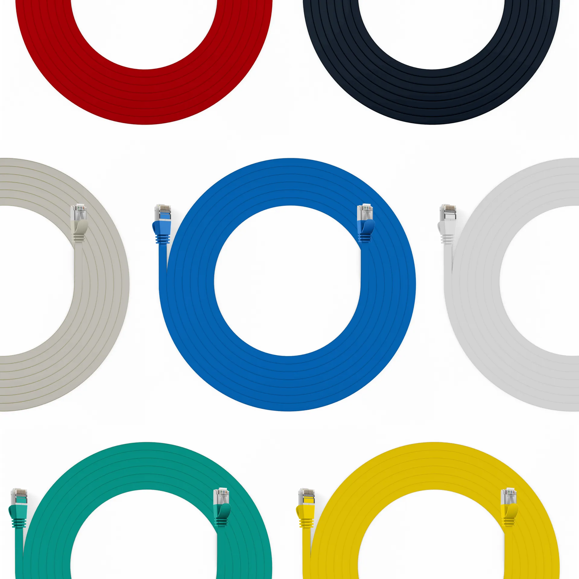 RJ45 Flachpatchkabel Cat.6A U/FTP PVC gelb 0,15m – Bild 5