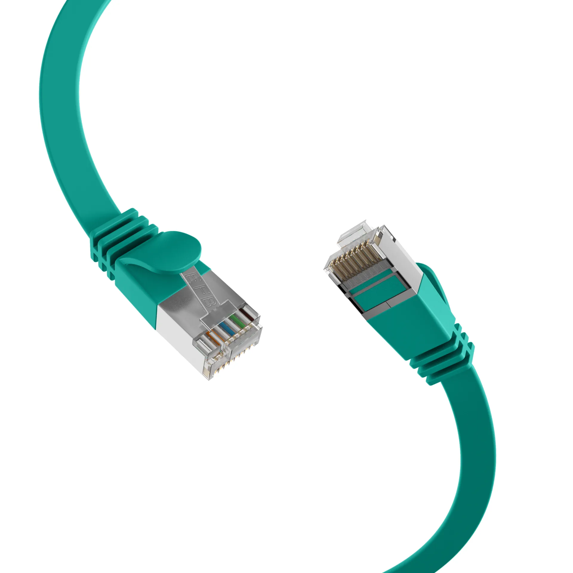 RJ45 Flachpatchkabel Cat.6A U/FTP PVC grün 2m – Bild 2