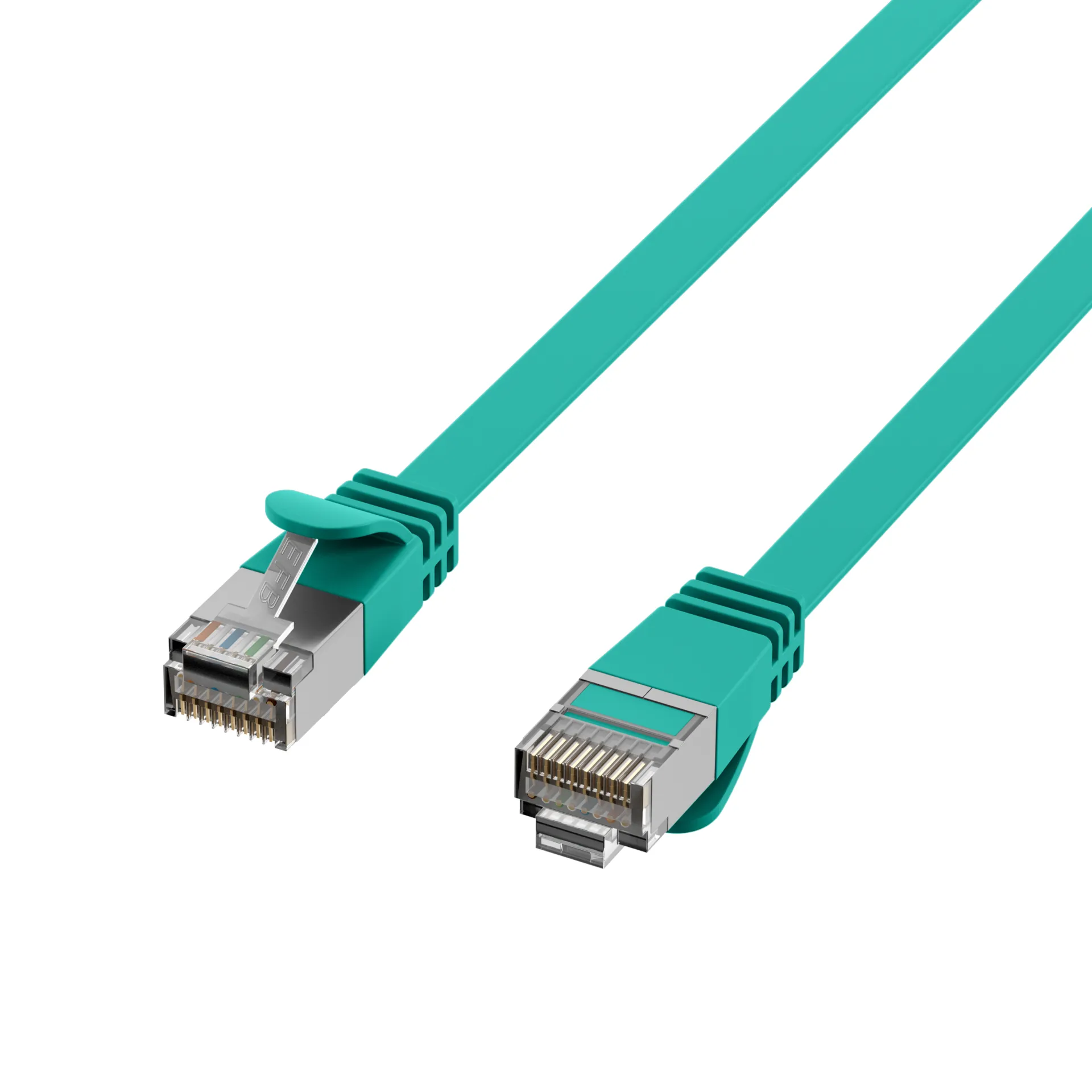 RJ45 Flachpatchkabel Cat.6A U/FTP PVC grün 2m – Bild 3