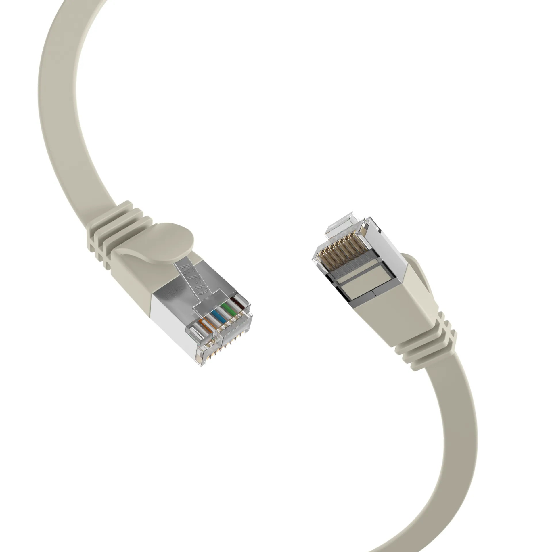 RJ45 Flachpatchkabel Cat.6A U/FTP PVC grau 0,15m – Bild 2