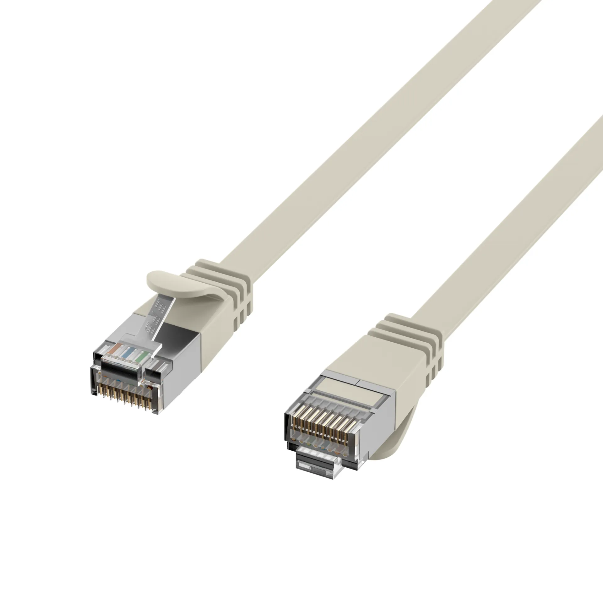 RJ45 Flachpatchkabel Cat.6A U/FTP PVC grau 2m – Bild 3