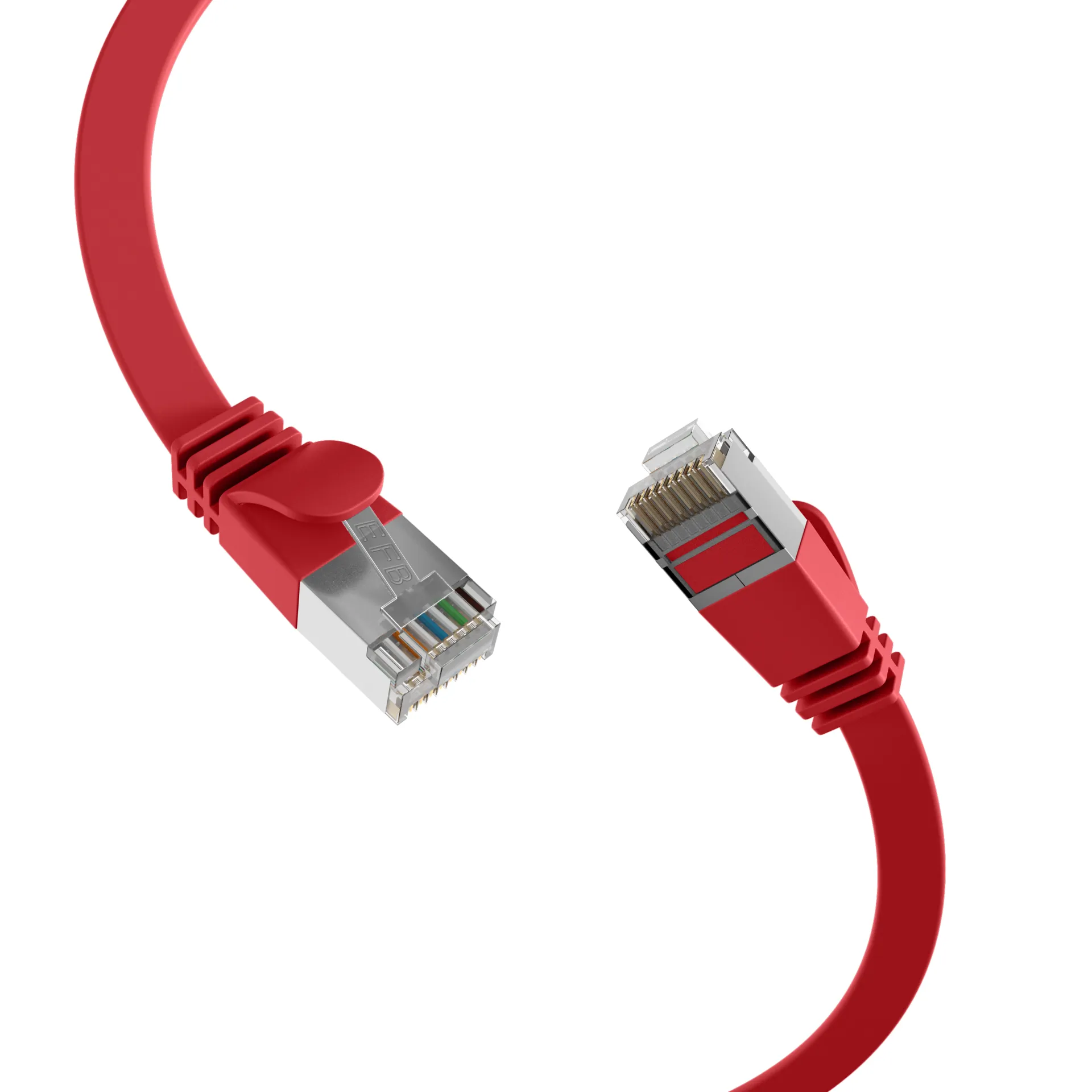 RJ45 Flachpatchkabel Cat.6A U/FTP PVC rot 0,15m – Bild 2