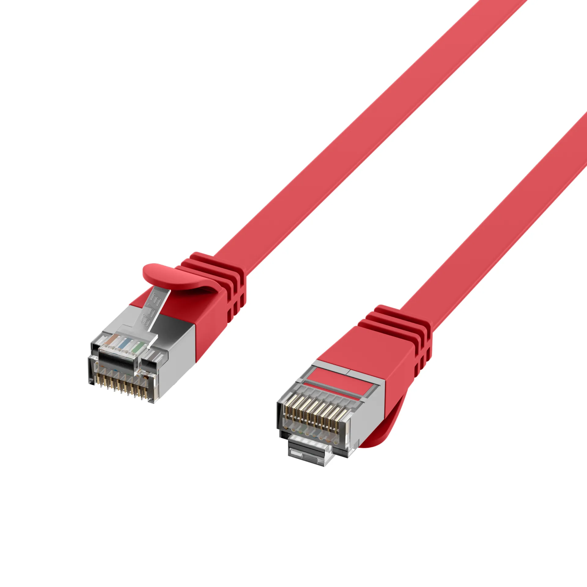 RJ45 Flachpatchkabel Cat.6A U/FTP PVC rot 0,15m – Bild 3