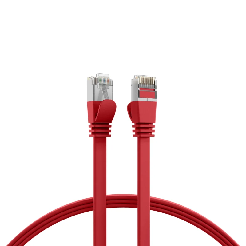 RJ45 Flachpatchkabel Cat.6A U/FTP PVC rot 2m