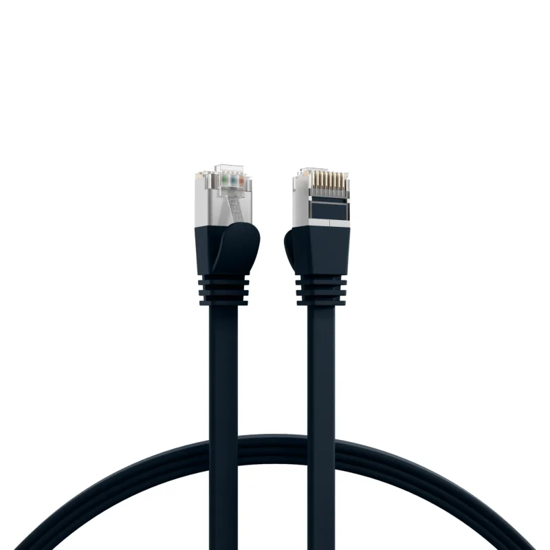 RJ45 Flachpatchkabel Cat.6A U/FTP PVC schwarz 0,15m