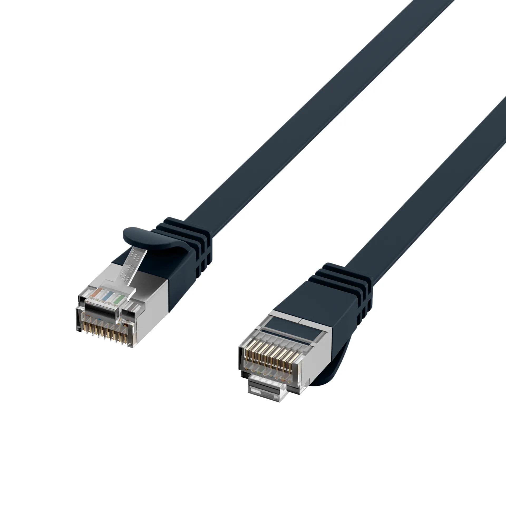 RJ45 Flachpatchkabel Cat.6A U/FTP PVC schwarz 3m – Bild 3