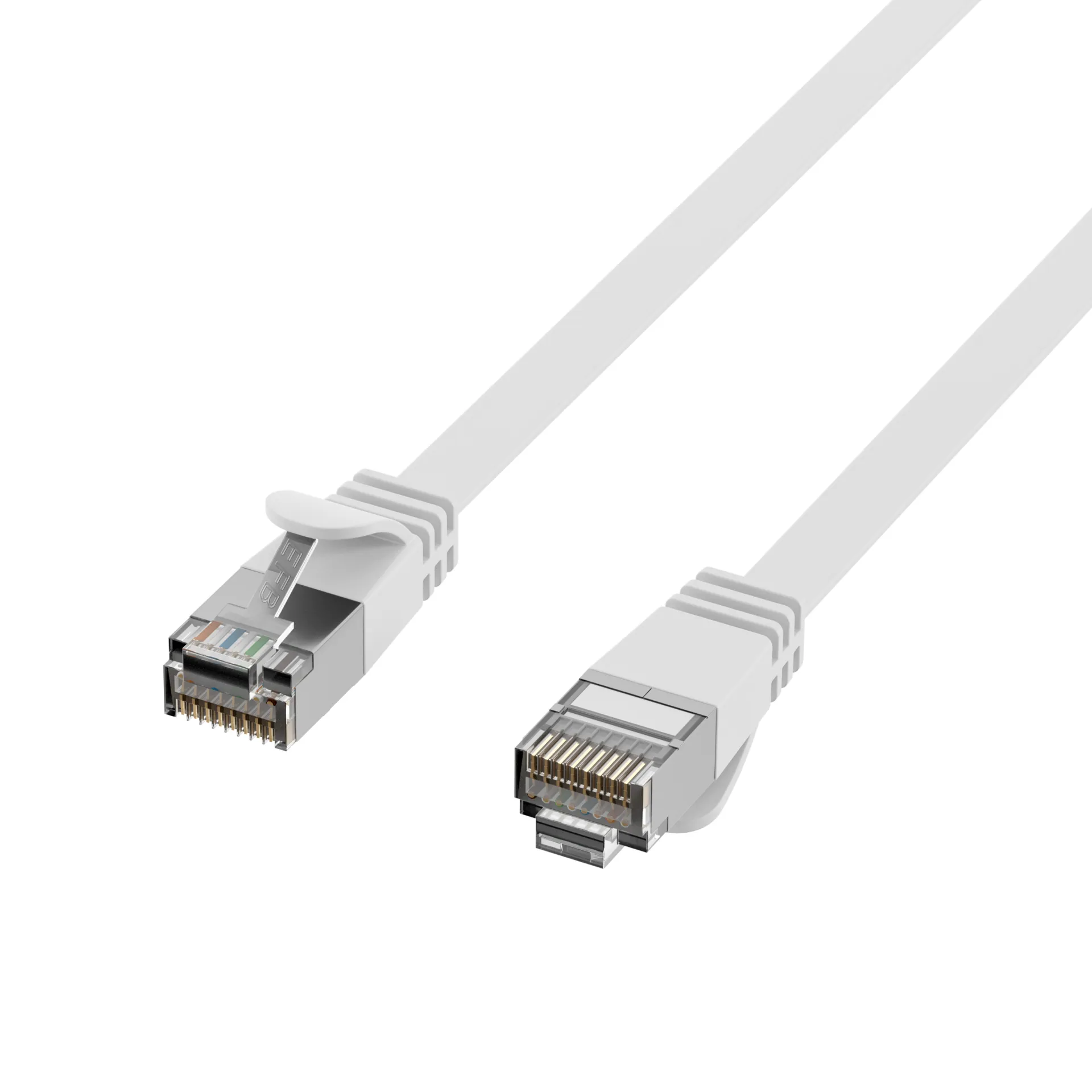 RJ45 Flachpatchkabel Cat.6A U/FTP PVC weiß 0,15m – Bild 3