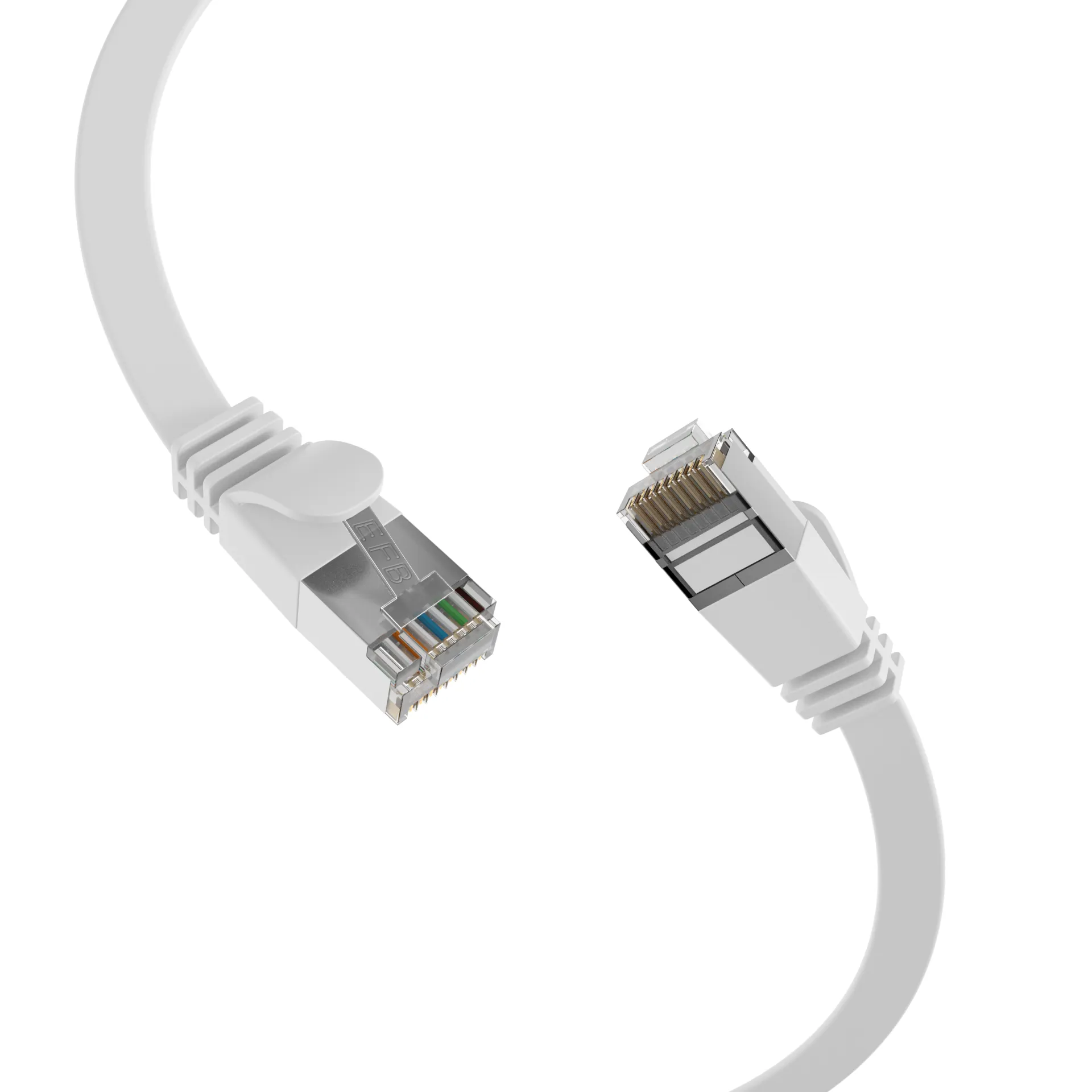 RJ45 Flachpatchkabel Cat.6A U/FTP PVC weiß 0,25m – Bild 2