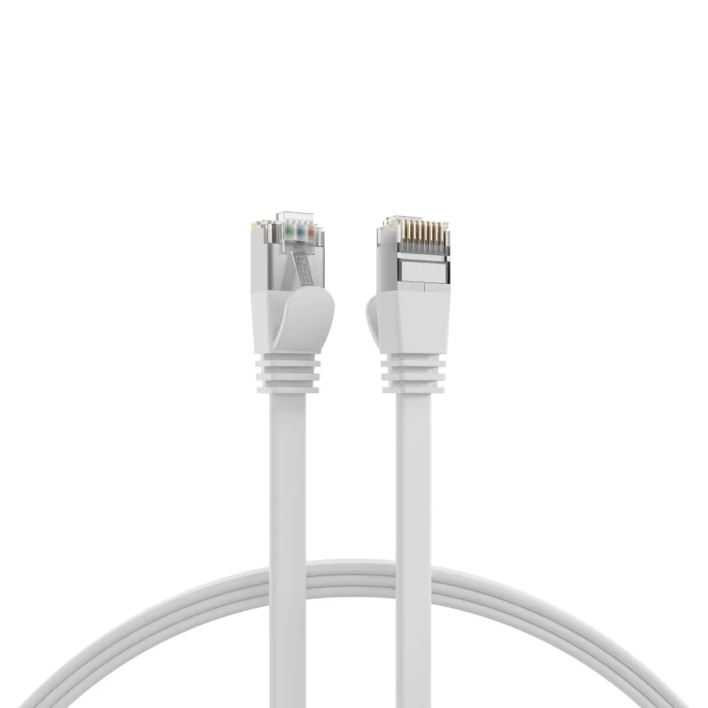 RJ45 Flachpatchkabel Cat.6A U/FTP PVC weiß 2m