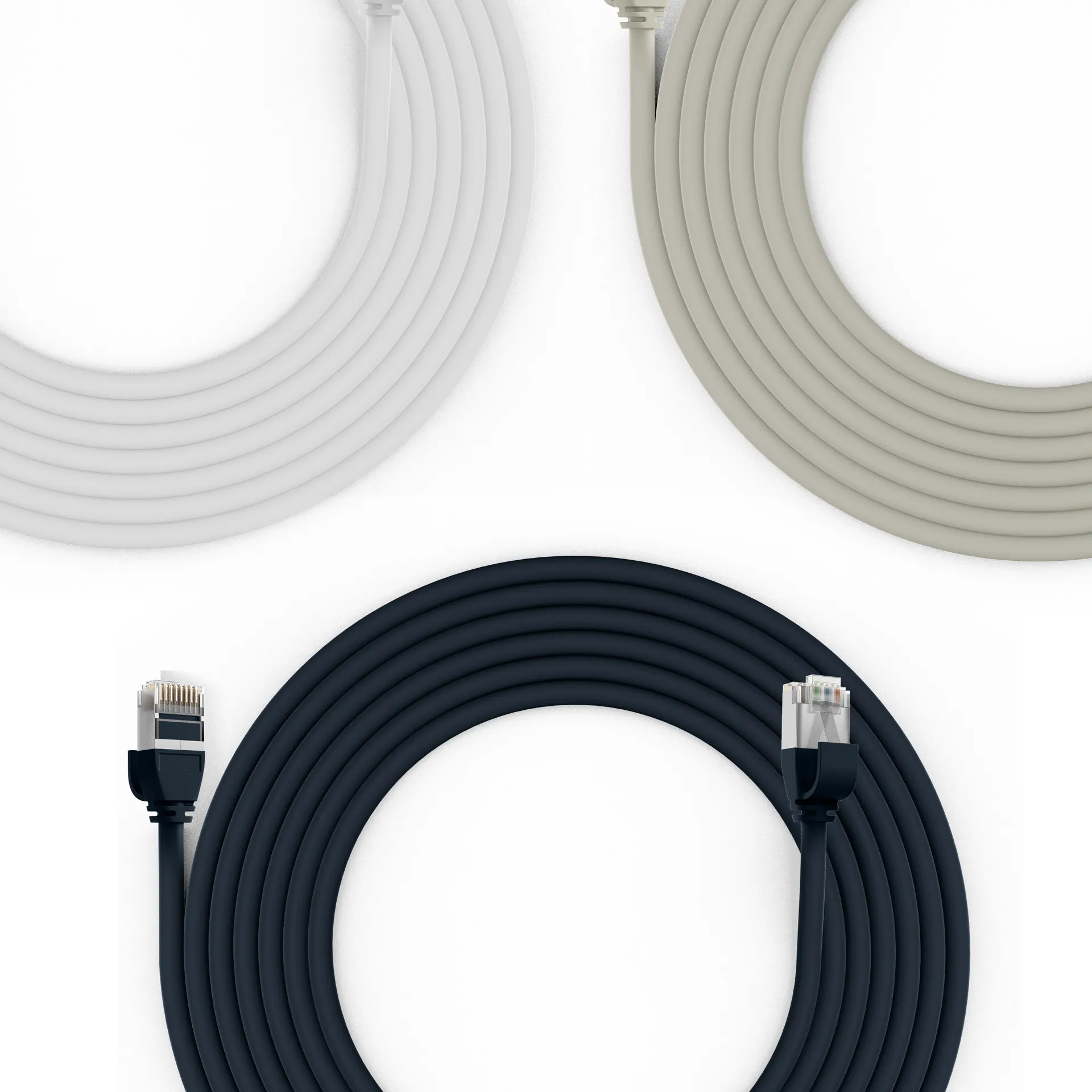 RJ45 Patchkabel Cat.6A U/FTP TPE 4mm ultraflex grau 0,25m – Bild 5