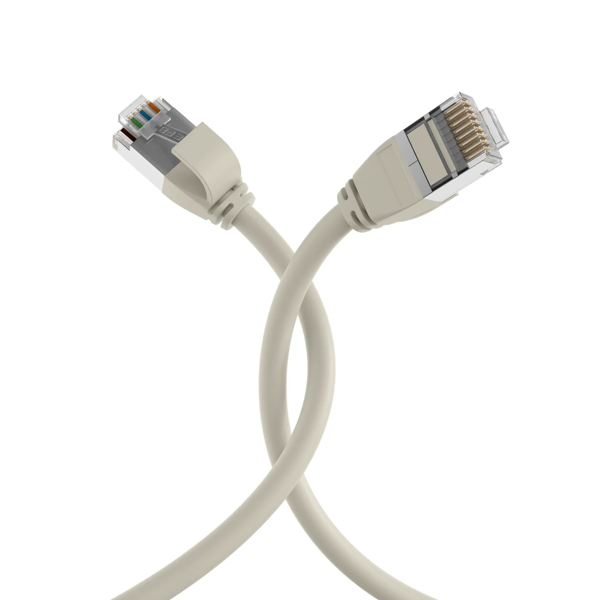 RJ45 Patchkabel Cat.6A U/FTP TPE 4mm ultraflex grau 0,5m – Bild 4