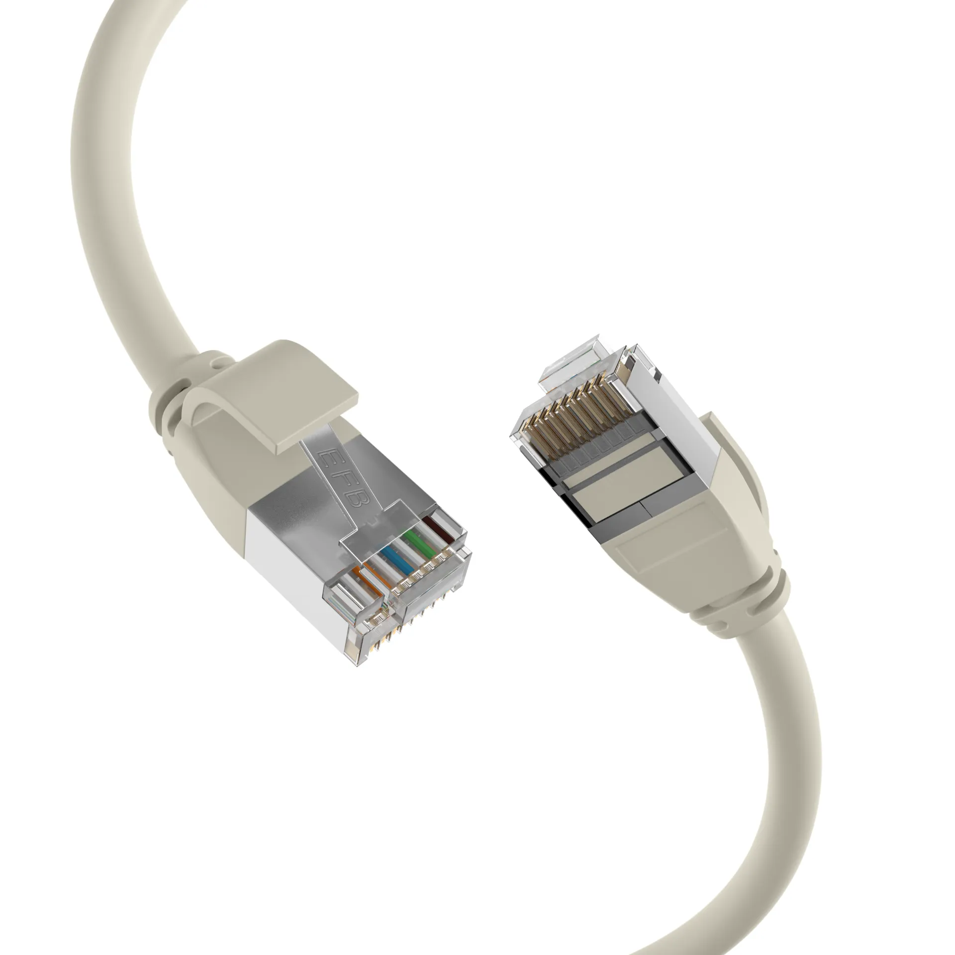 RJ45 Patchkabel Cat.6A U/FTP TPE 4mm ultraflex grau 1m – Bild 2
