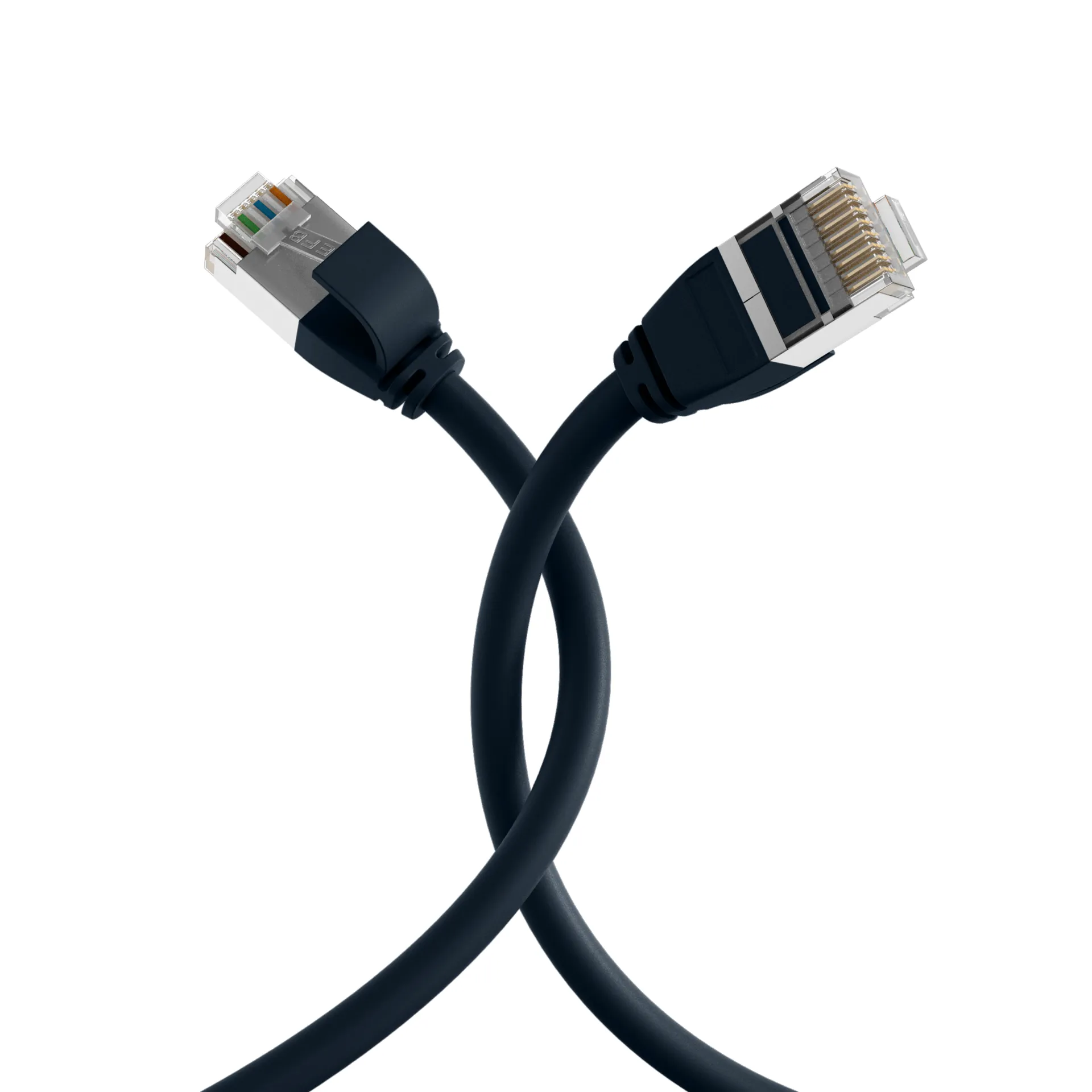 RJ45 Patchkabel Cat.6A U/FTP TPE 4mm ultraflex schwarz 1m – Bild 4