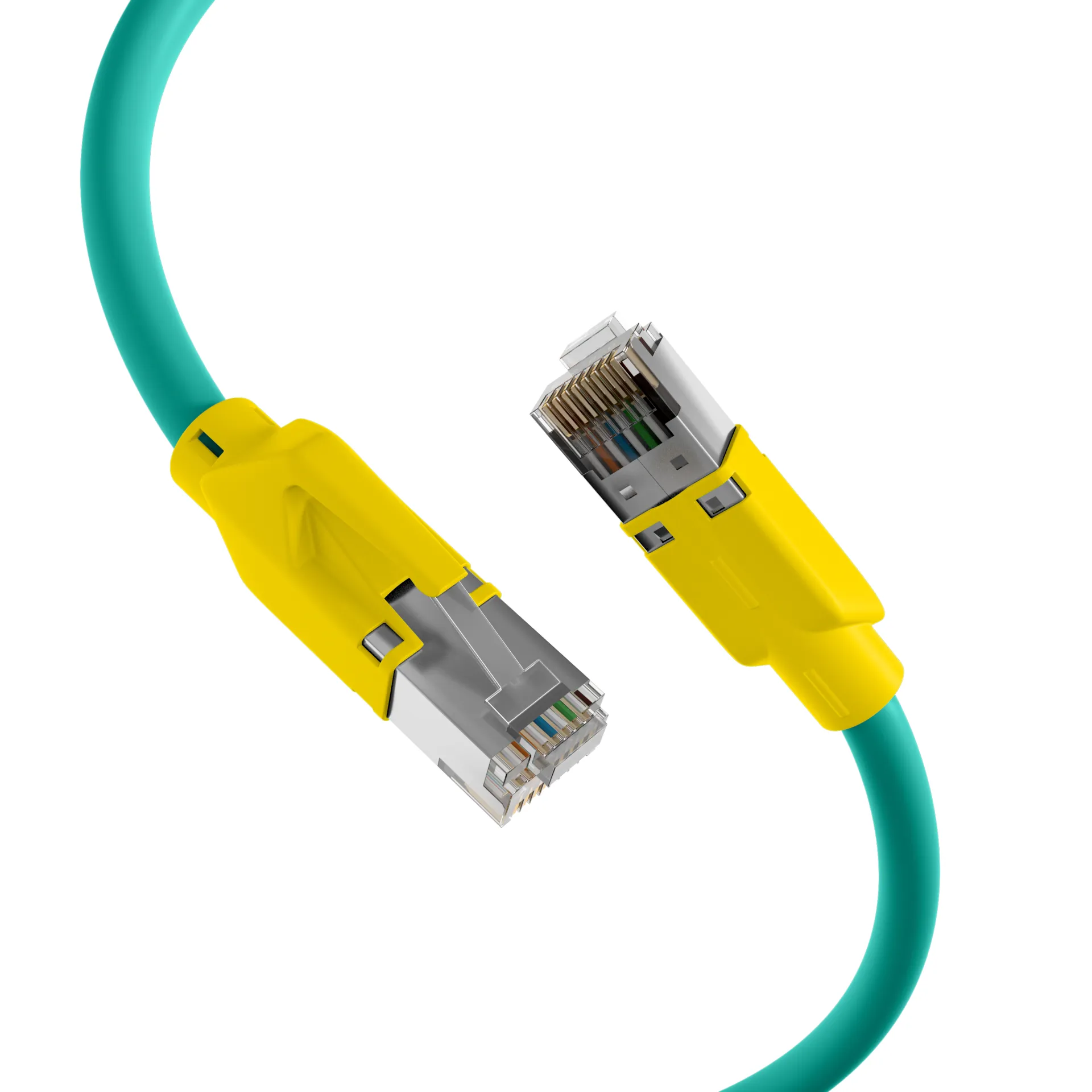 RJ45 Patchkabel Cat.5e SF/UTP PUR TM21 Tülle gelb schleppfähig grün 30m – Bild 2