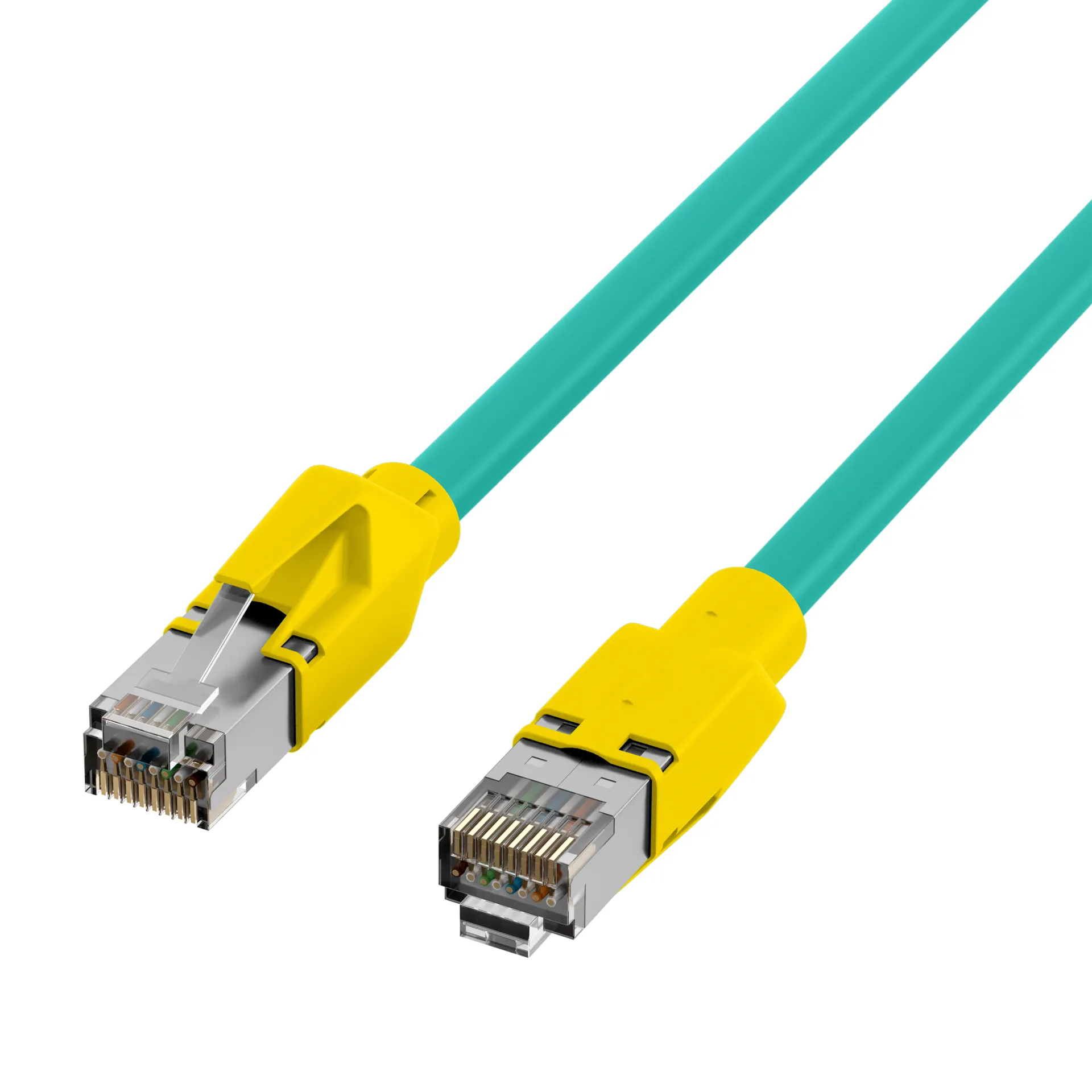 RJ45 Patchkabel Cat.5e SF/UTP PUR TM21 Tülle gelb schleppfähig grün 30m – Bild 3
