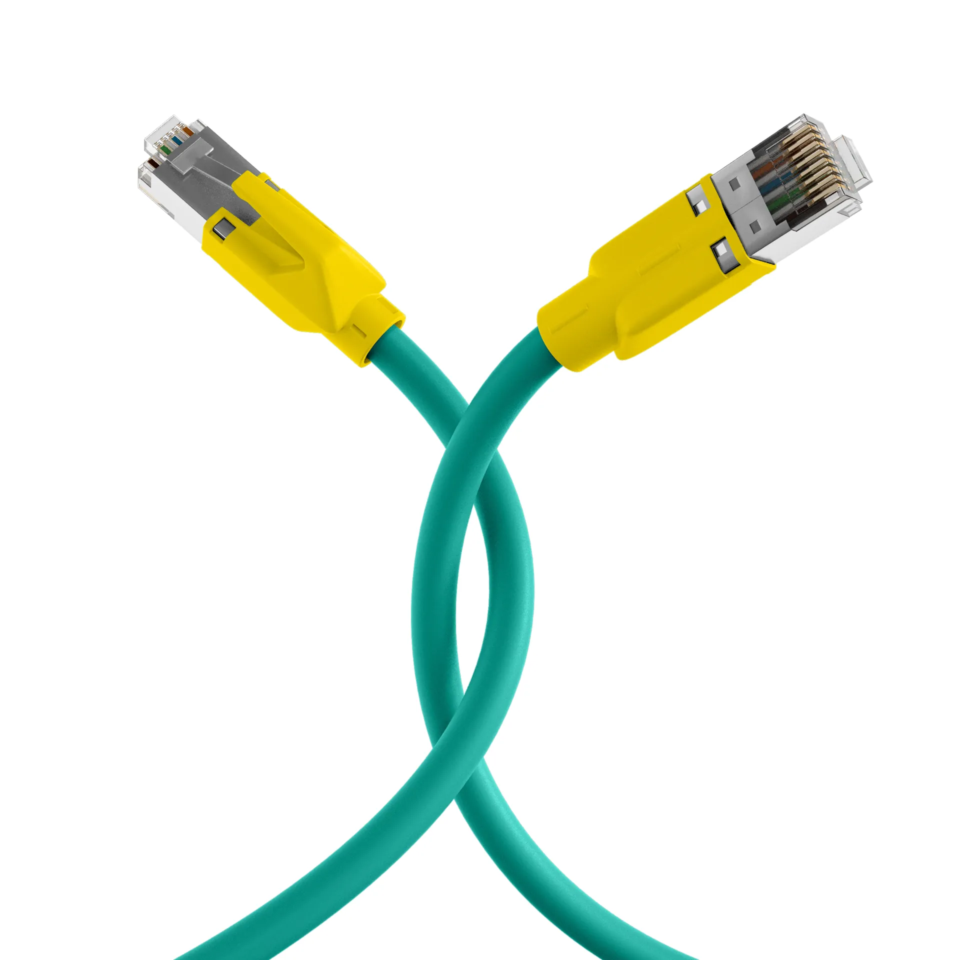 RJ45 Patchkabel Cat.5e SF/UTP PUR TM21 Tülle gelb schleppfähig grün 30m – Bild 4