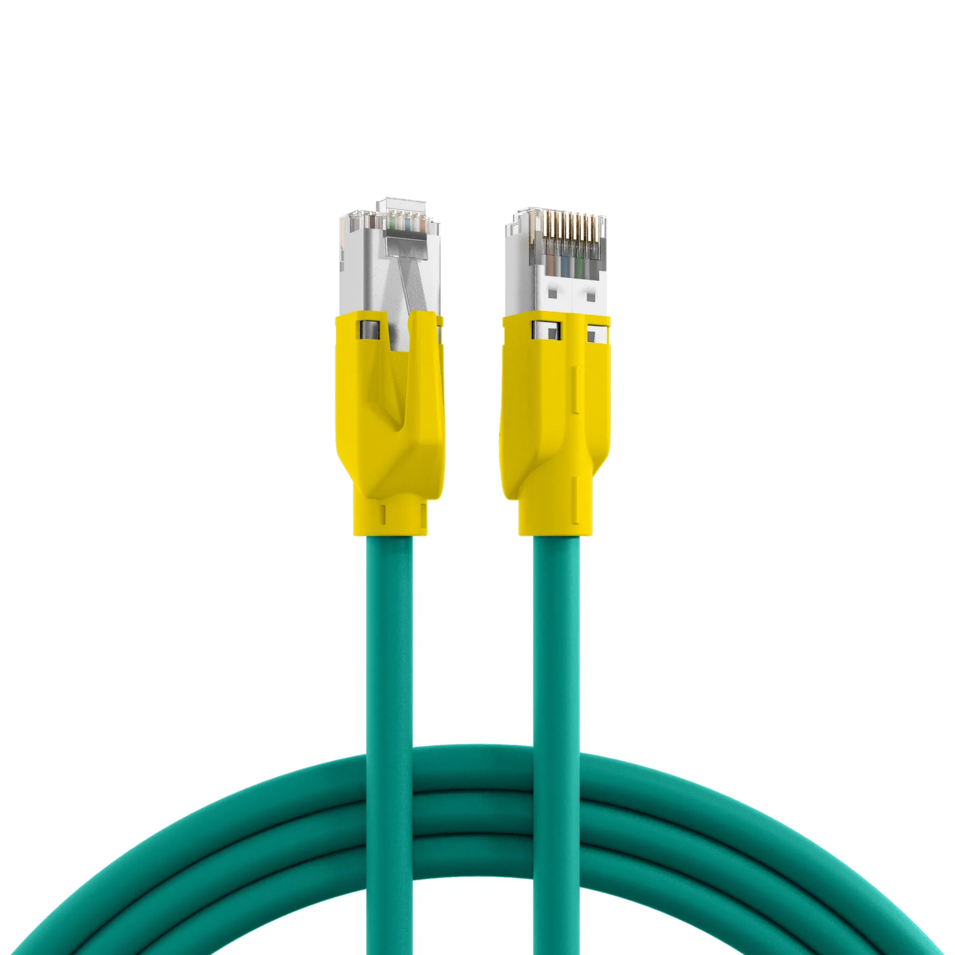 RJ45 Patchkabel Cat.5e SF/UTP PUR TM21 Tülle gelb schleppfähig grün 3m