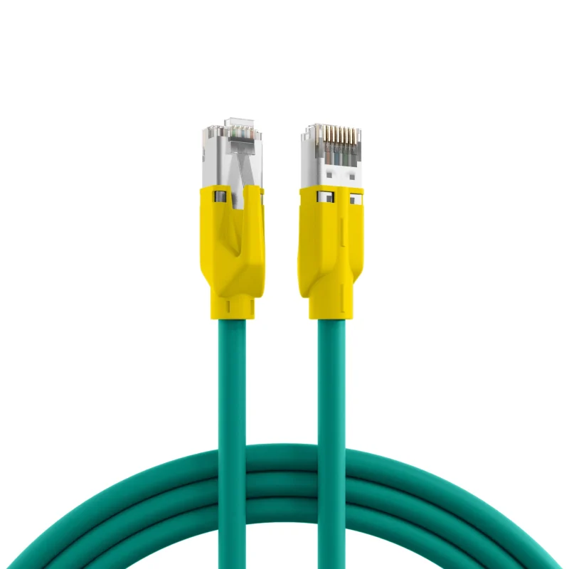 RJ45 Patchkabel Cat.5e SF/UTP PUR TM21 Tülle gelb schleppfähig grün 40m