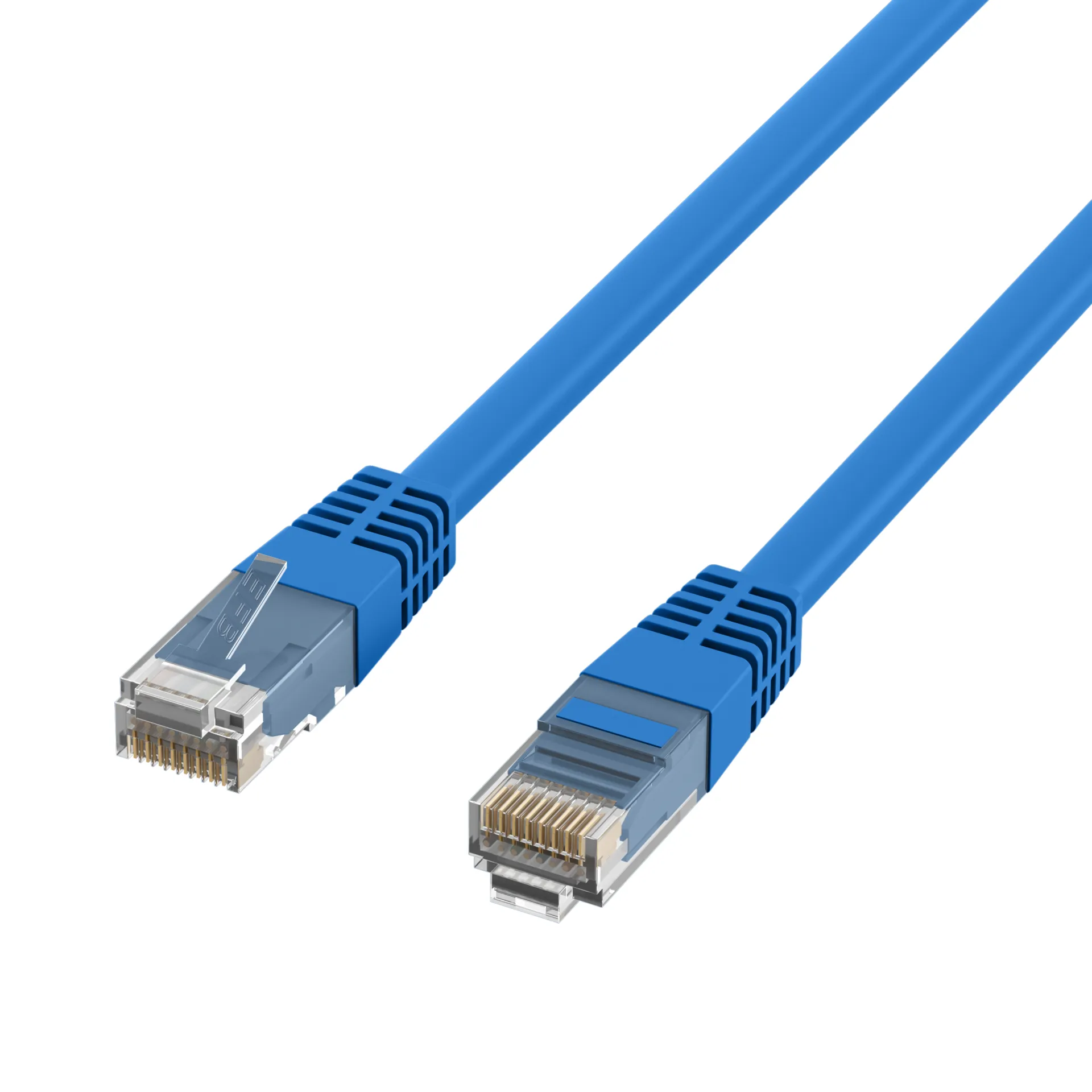 RJ45 Patchkabel Cat.6 U/UTP PVC CCA blau 0,25m – Bild 3