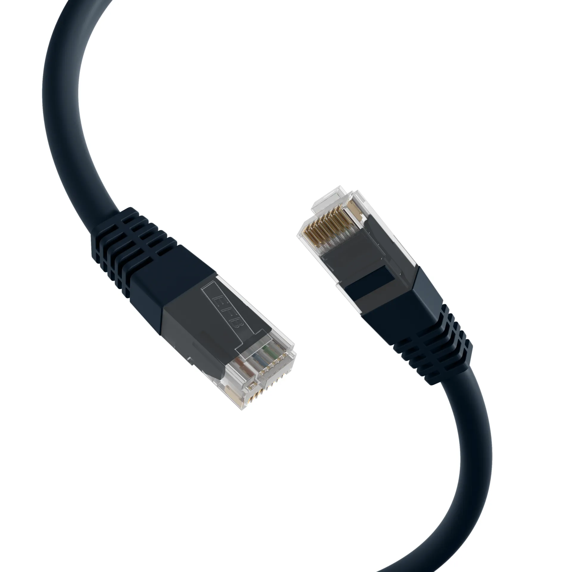 RJ45 Patchkabel Cat.6 U/UTP PVC CCA schwarz 0,25m – Bild 2
