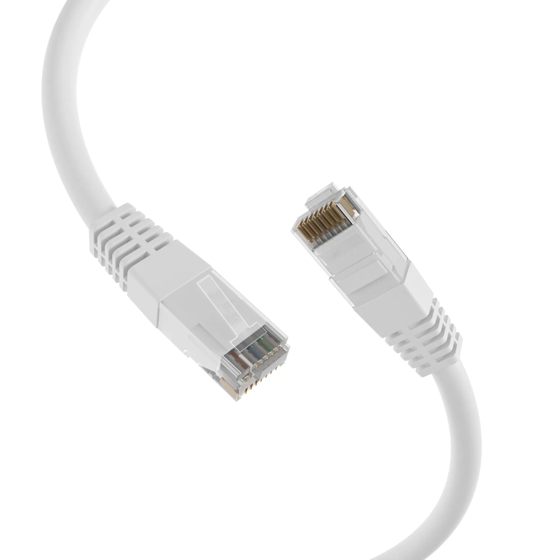 RJ45 Patchkabel Cat.6 U/UTP PVC CCA weiß 0,25m – Bild 2
