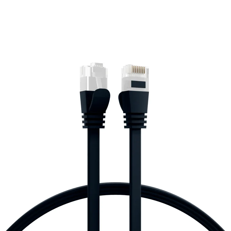 RJ45 Flachpatchkabel Cat.6A U/UTP PVC schwarz 1,5m