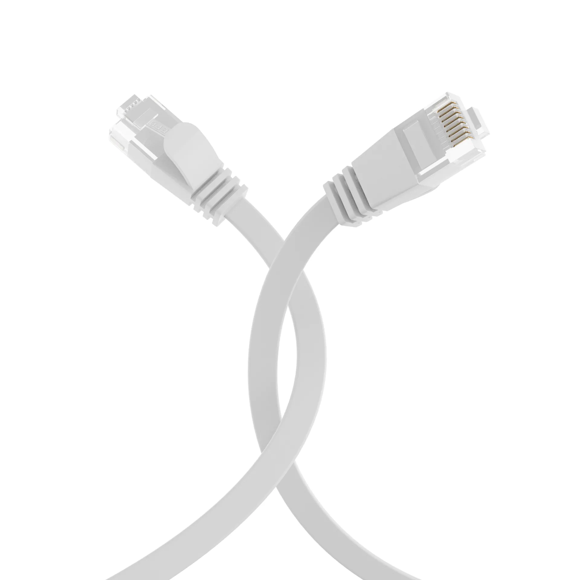 RJ45 Flachpatchkabel Cat.6A U/UTP PVC weiß 0,5m – Bild 4