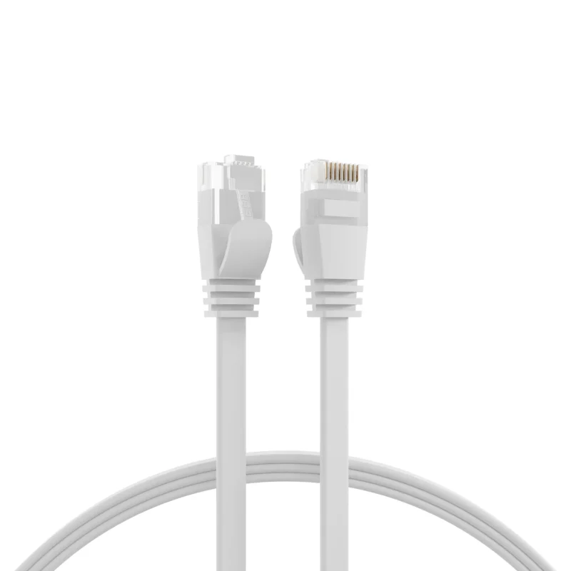 RJ45 Flachpatchkabel Cat.6A U/UTP PVC weiß 1m
