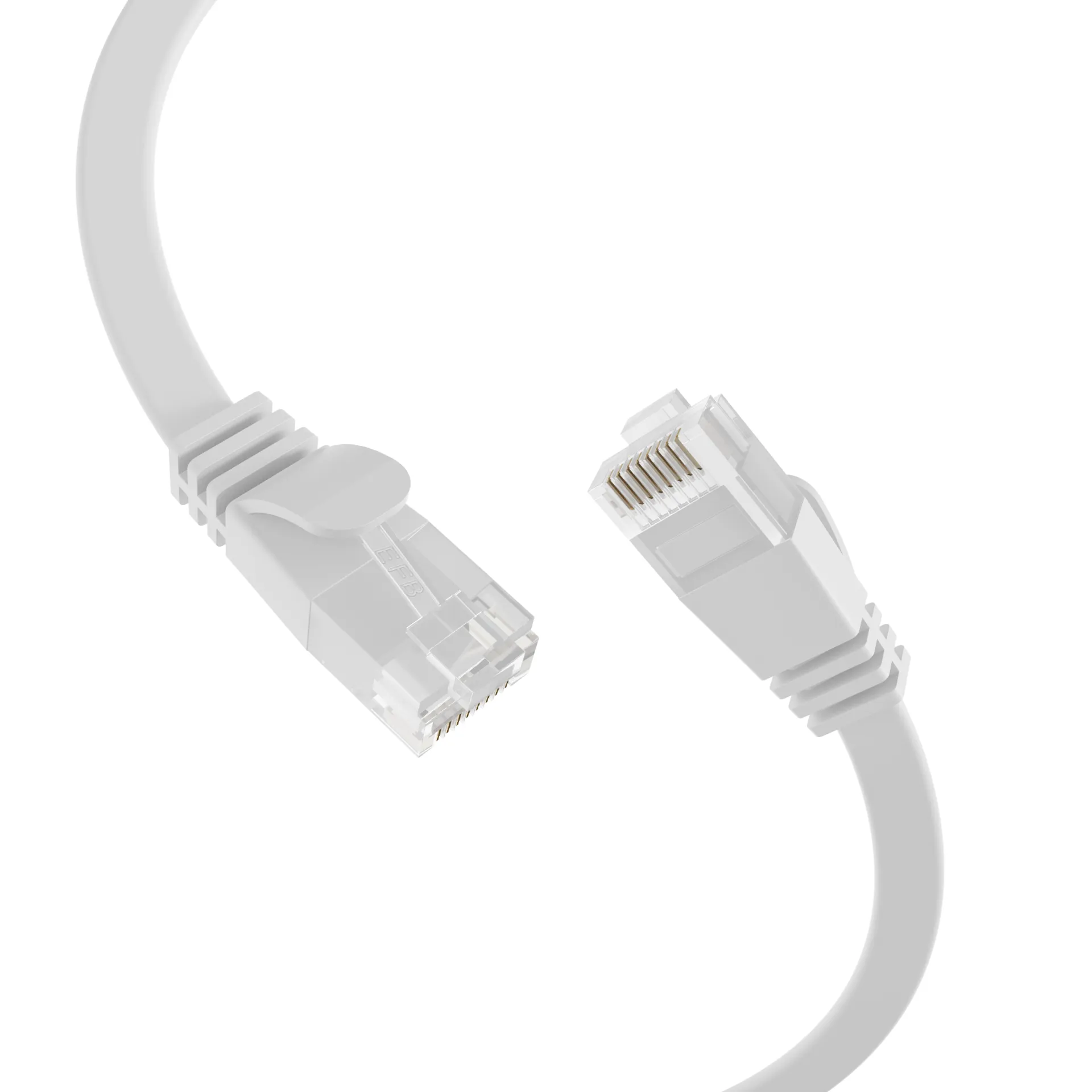 RJ45 Flachpatchkabel Cat.6A U/UTP PVC weiß 5m – Bild 2