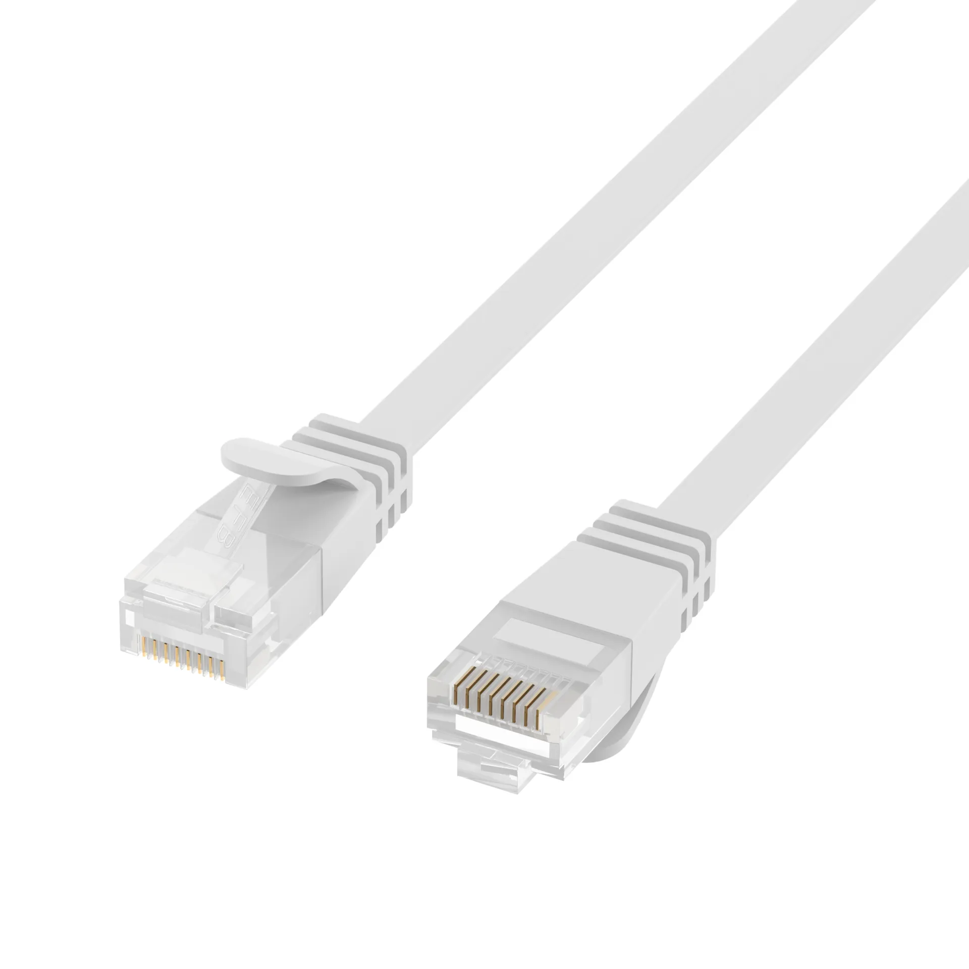 RJ45 Flachpatchkabel Cat.6A U/UTP PVC weiß 5m – Bild 3