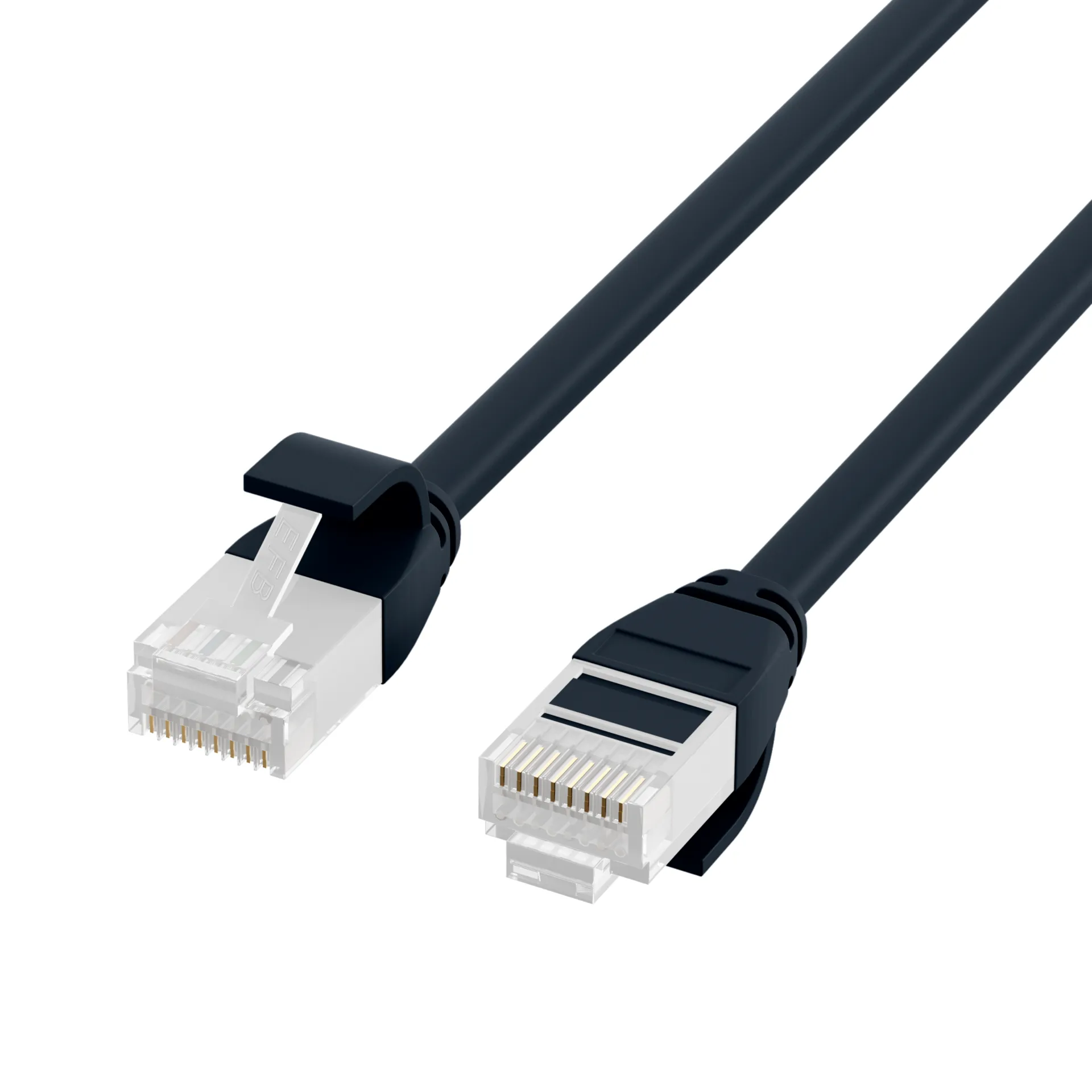 RJ45 Patchkabel Cat.6A U/UTP TPE 3,6mm ultraflex schwarz 0,25m – Bild 3
