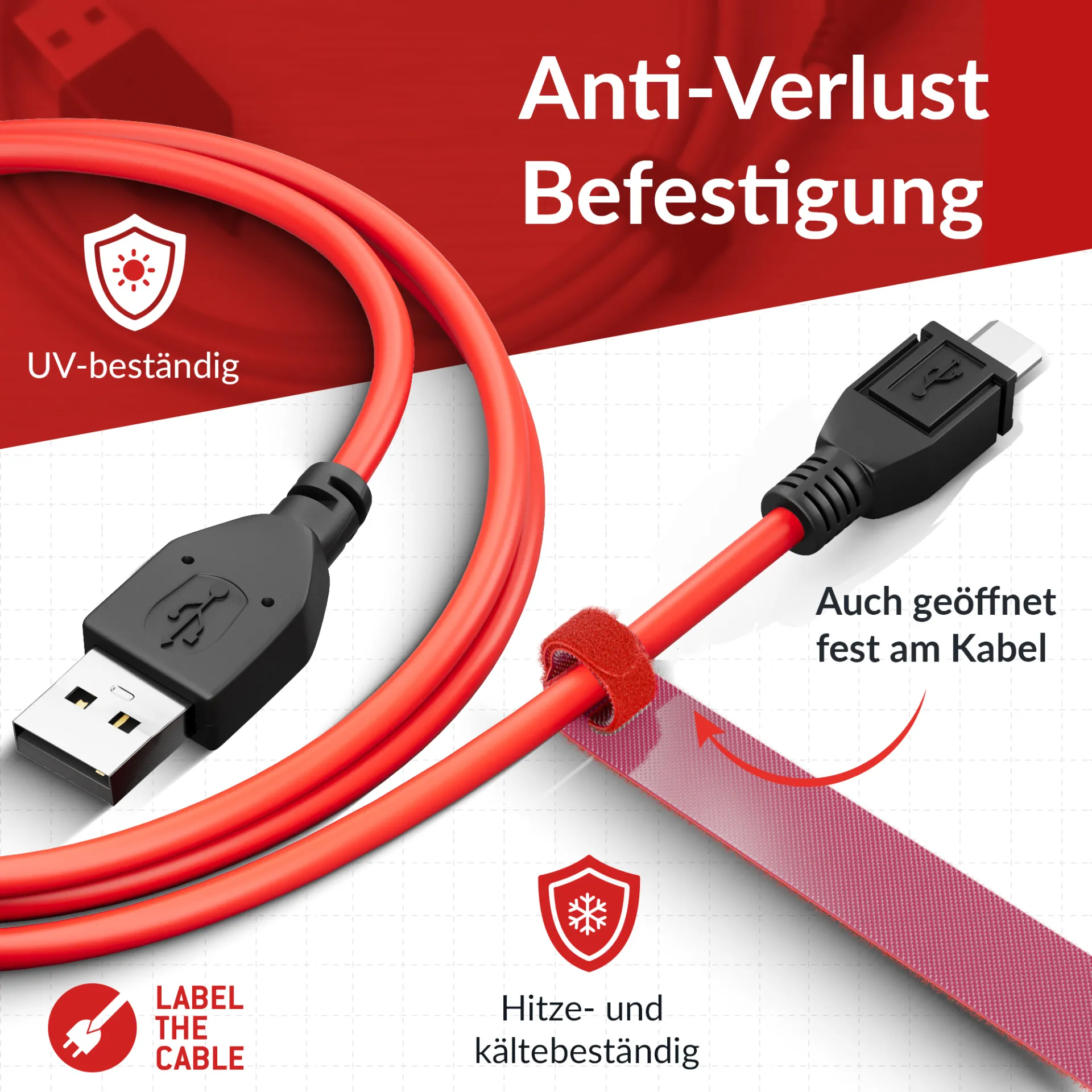 LTC BASIC STRAPS, Klettkabelbinder 10 Stück Set gelb/blau/rot – Bild 4