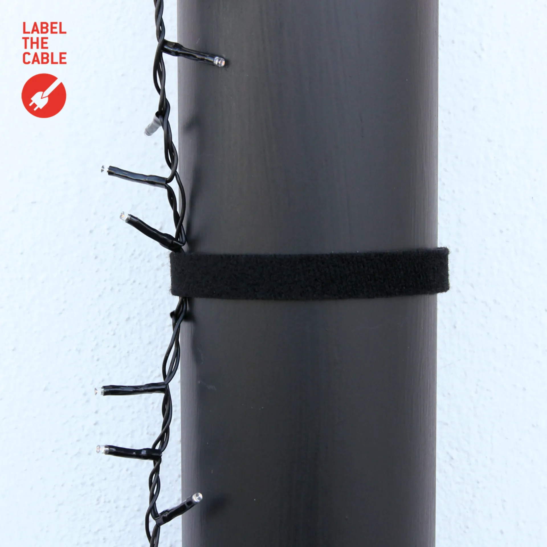 LTC ROLL STRAP, Doppelseitige Klettbandrolle 3m schwarz – Bild 2