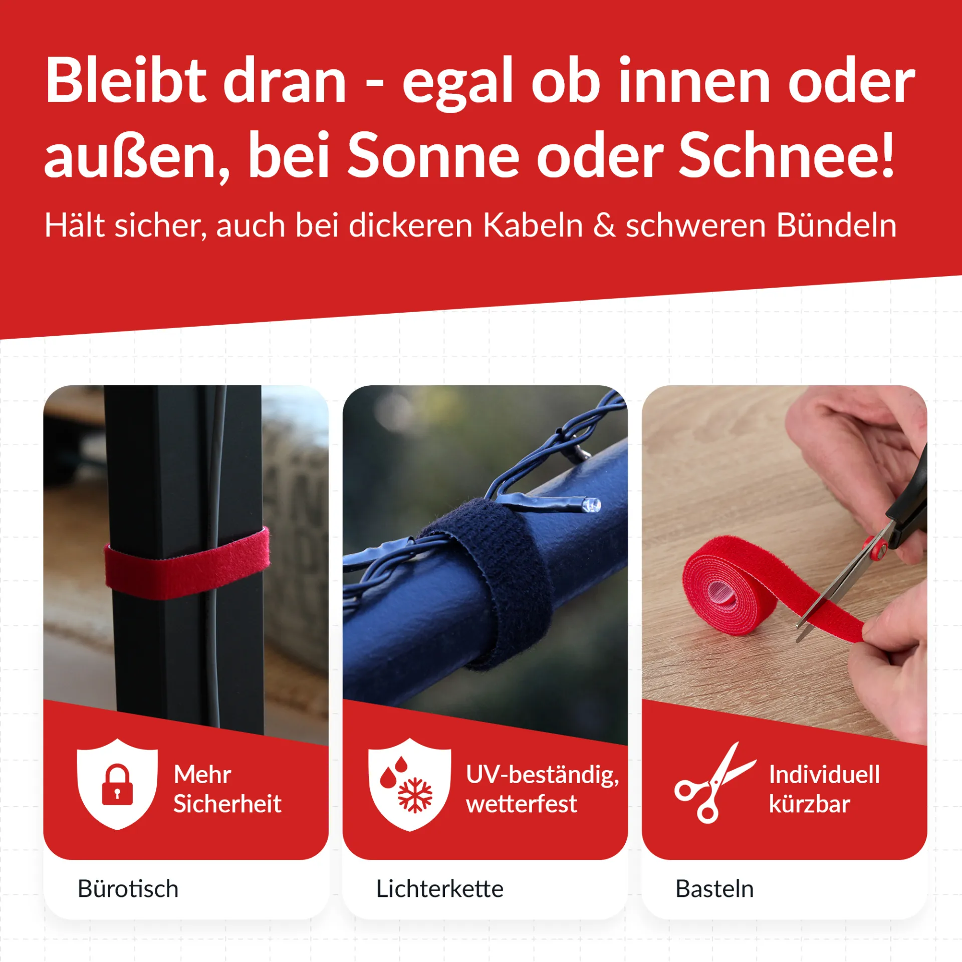 LTC ROLL STRAP, Doppelseitige Klettbandrolle 4x1m schwarz/gelb/blau/rot – Bild 5