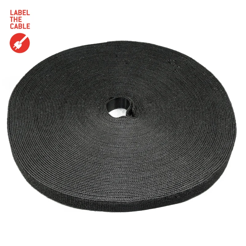 LTC ROLL STRAP Doppelseitige Klettbandrolle 25m schwarz