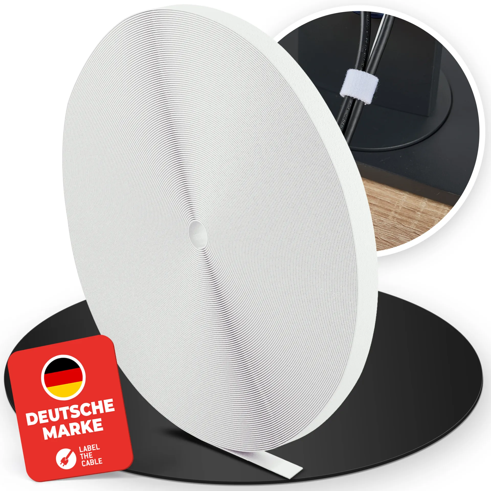 LTC ROLL STRAP Doppelseitige Klettbandrolle 25m weiß – Bild 3