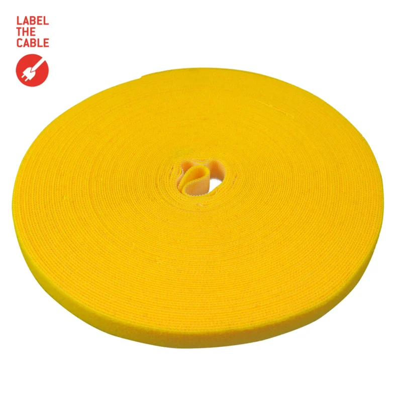 LTC ROLL STRAP Doppelseitige Klettbandrolle 25m gelb