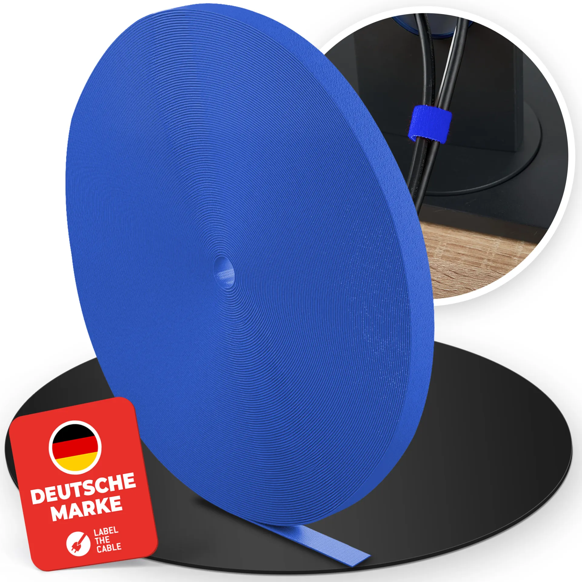 LTC ROLL STRAP, Doppelseitige Klettbandrolle 25m blau – Bild 3