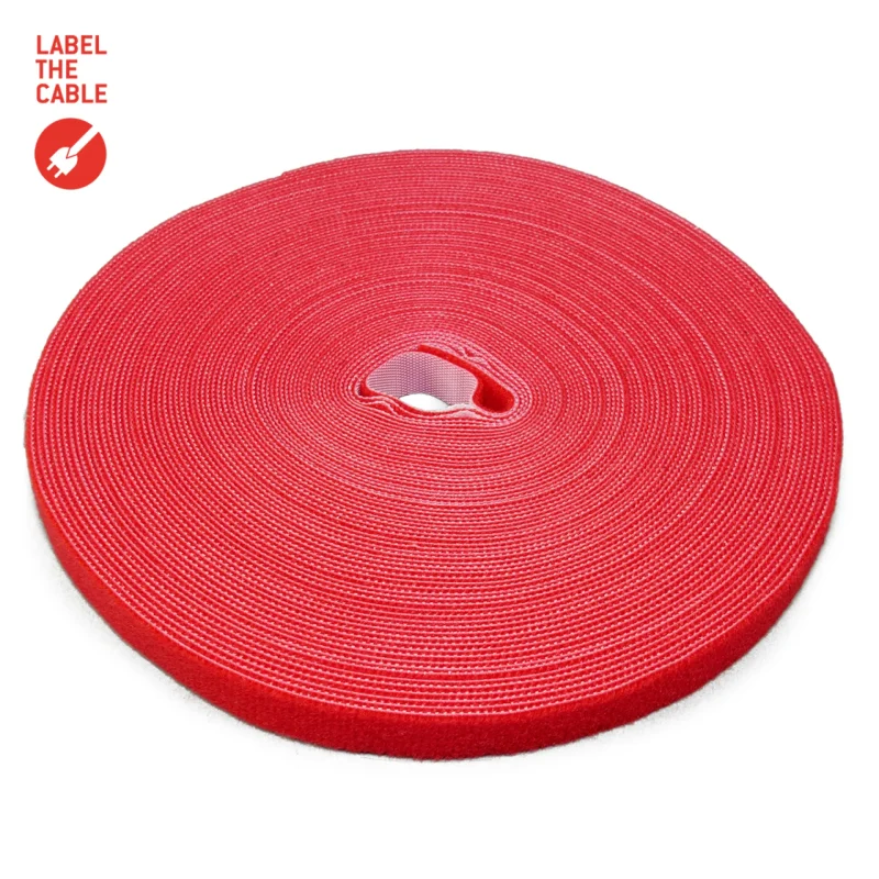LTC ROLL STRAP, Doppelseitige Klettbandrolle 25m rot