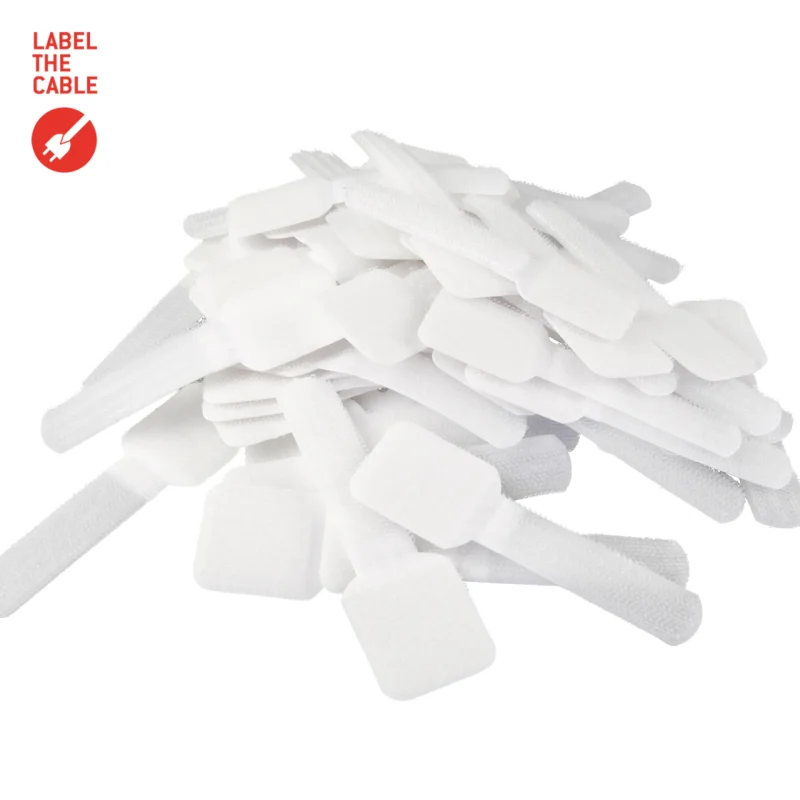 LTC WALL STRAPS Selbstklebende Klettkabelhalter 50 Stück Set weiß