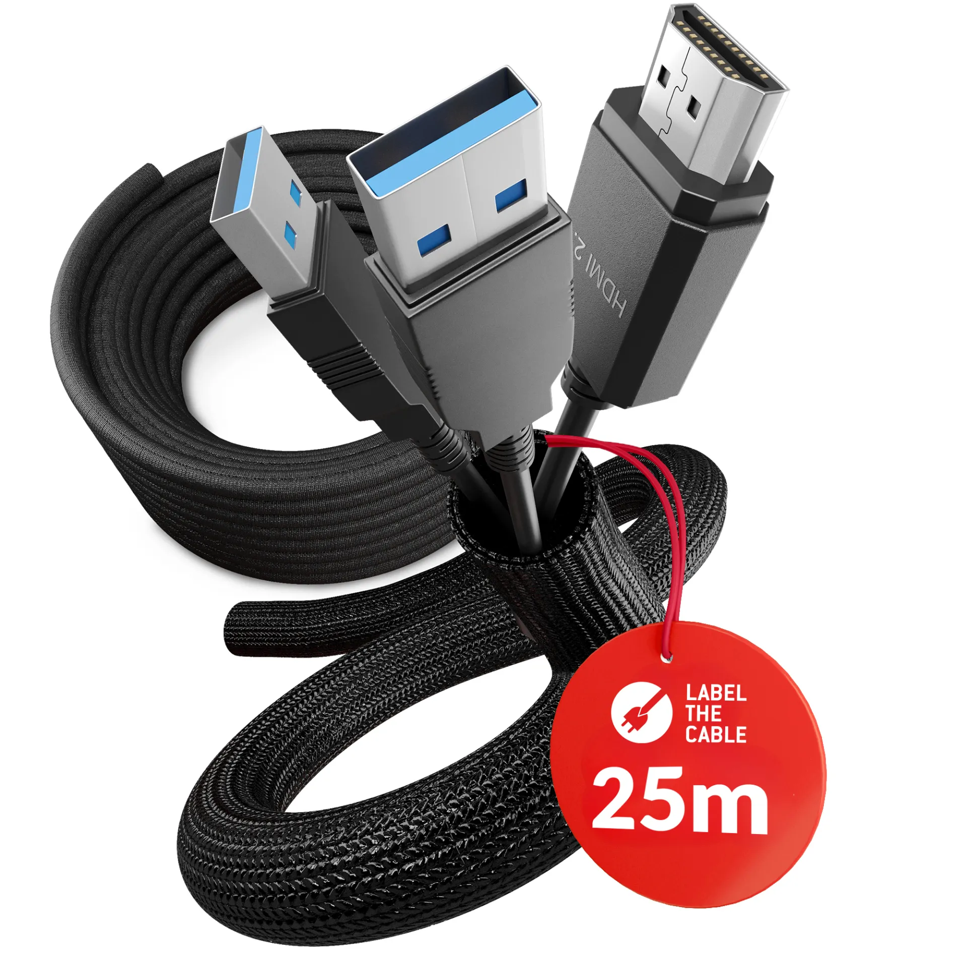 LTC CABLE TUBE Gewebekabelschlauch Durchmesser 1 - 1,3 cm 25m schwarz – Bild 2