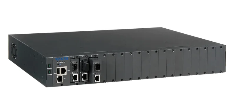 1,5HE 19″ Rack Chassis für MCT Konverter, 18 Slots, Managed, inkl. 2x N