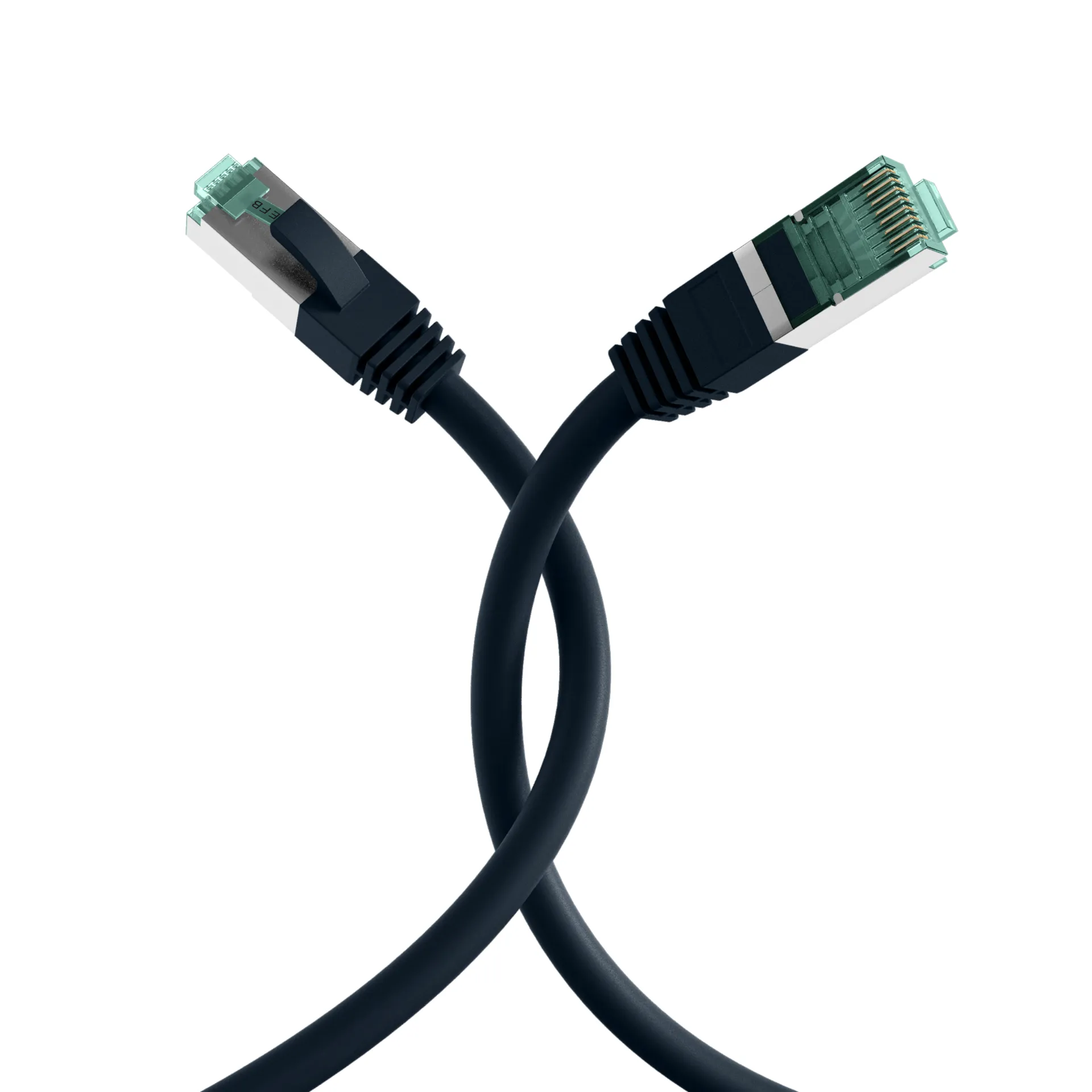 RJ45 Patchkabel Cat.6A S/FTP LSZH schwarz 0,15m – Bild 4