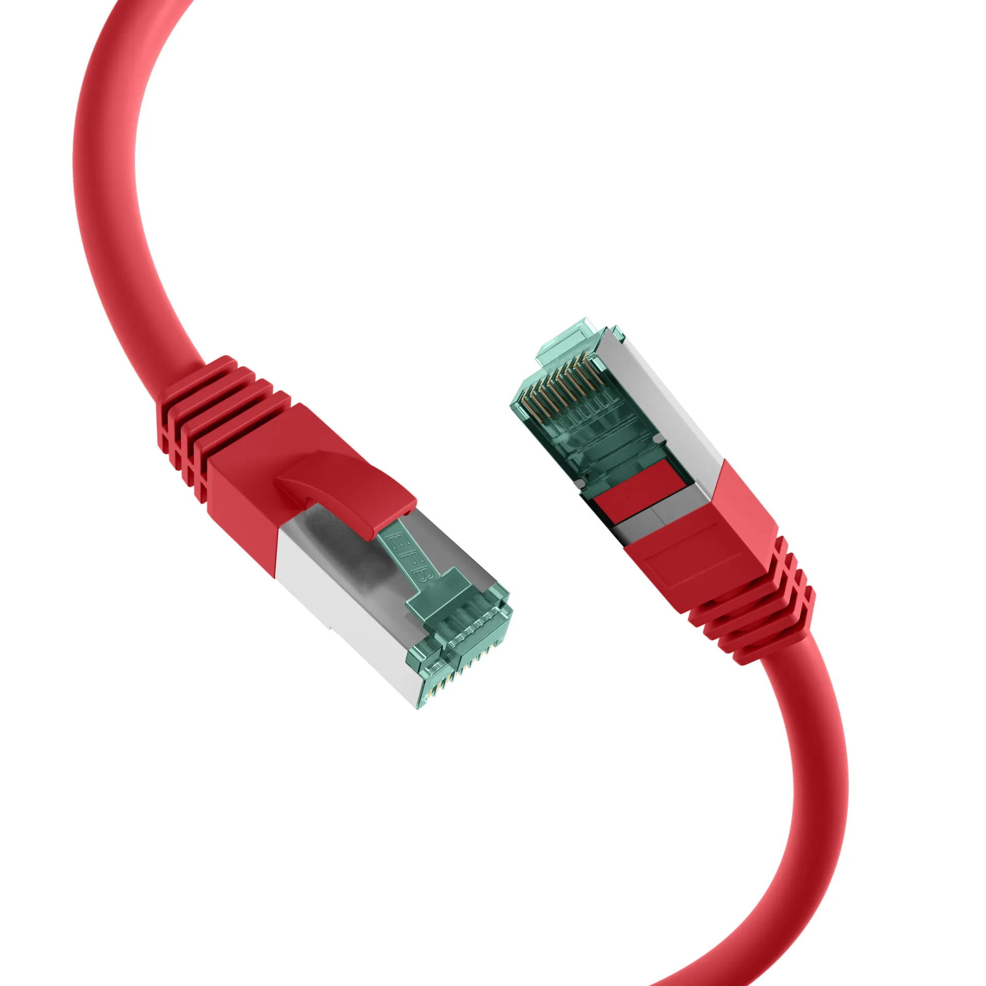 RJ45 Patchkabel Cat.6A S/FTP LSZH rot 0,15m – Bild 2