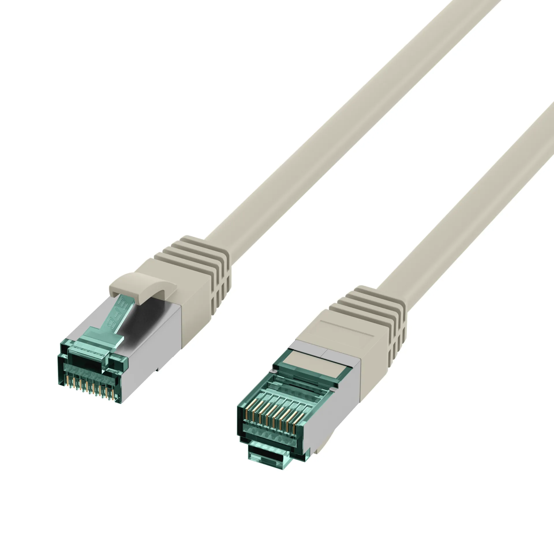 RJ45 Patchkabel Cat.6A S/FTP LSZH grau 0,25m – Bild 3