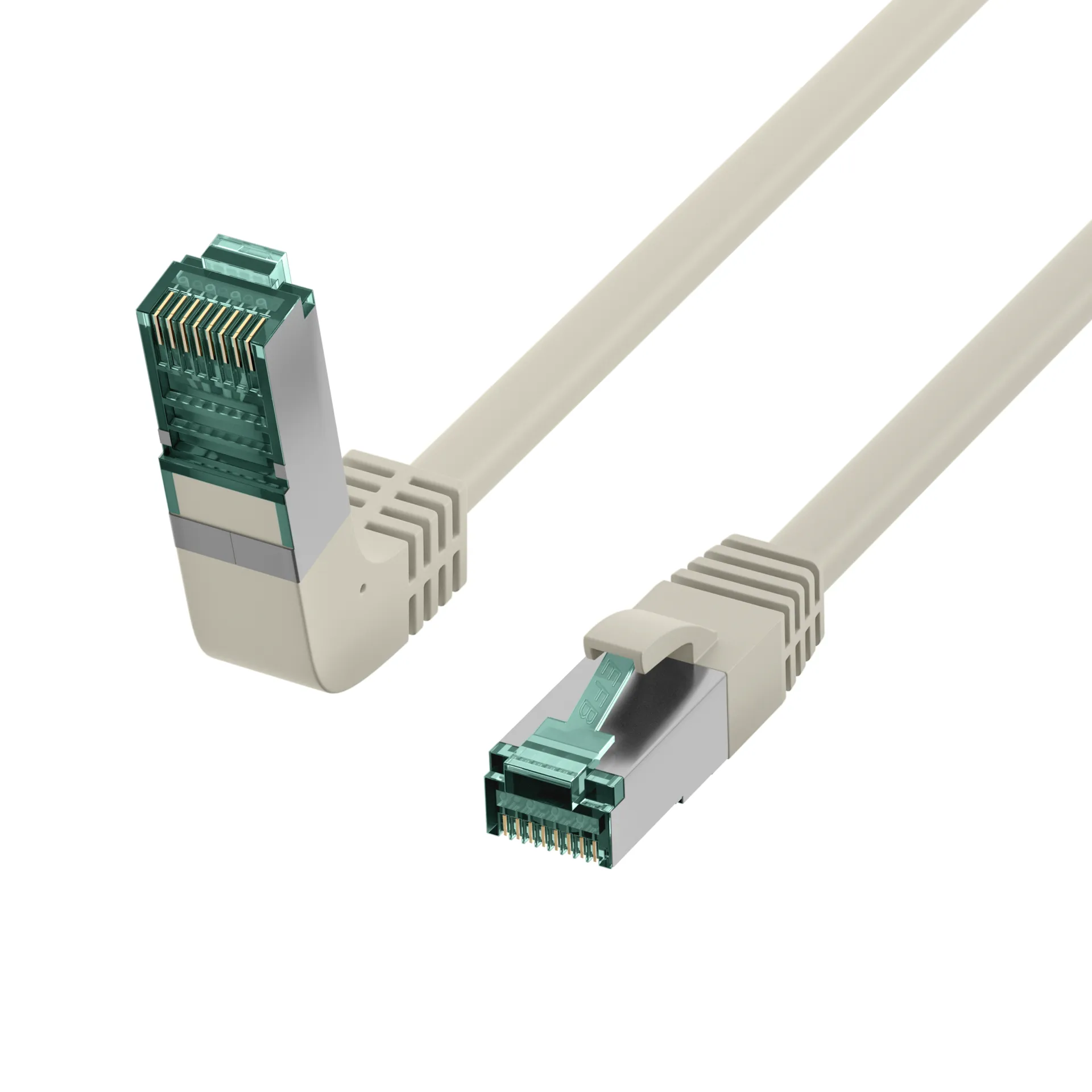 RJ45 Patchkabel Cat.6A S/FTP LSZH 1x90° grau 0,25m – Bild 3