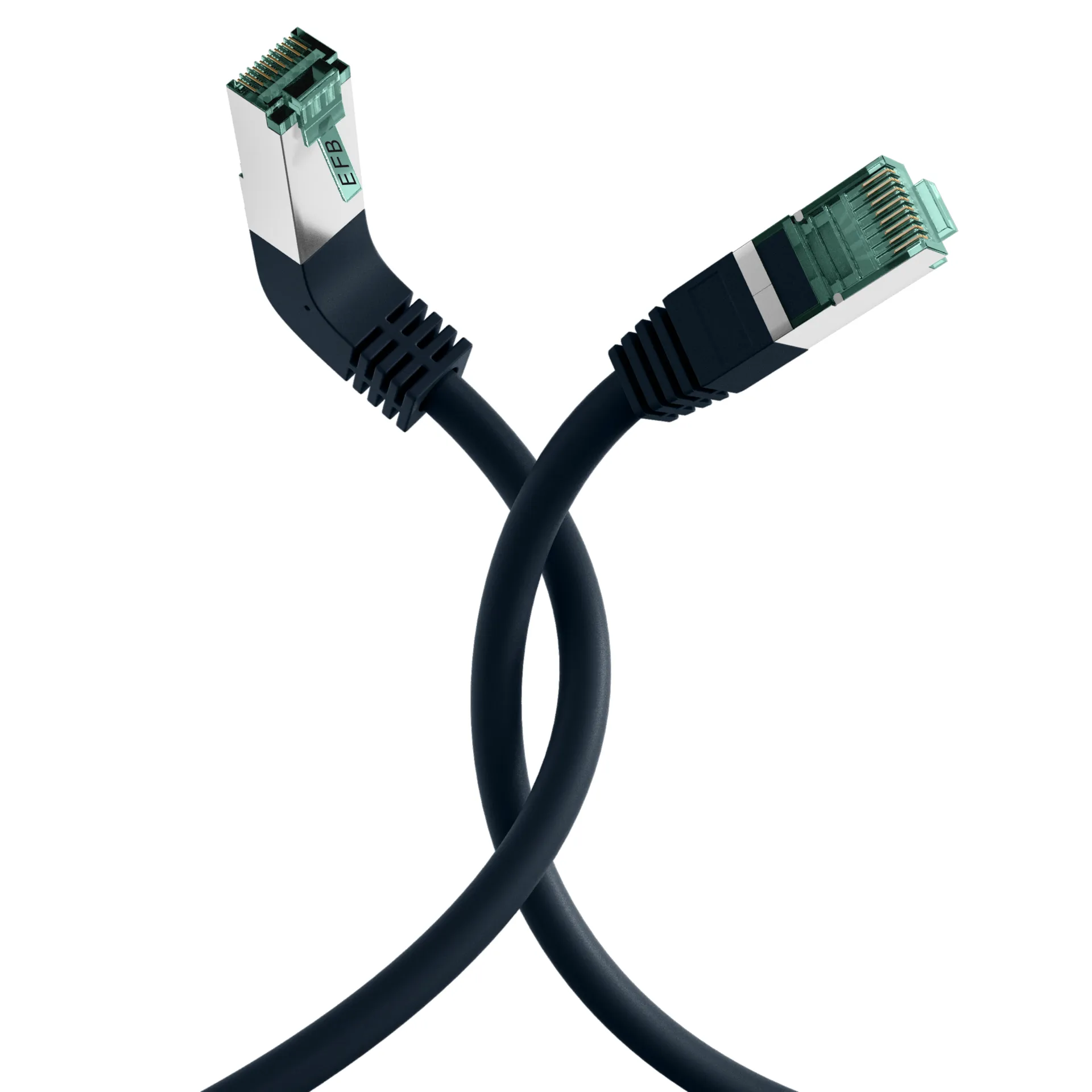 RJ45 Patchkabel Cat.6A S/FTP LSZH 1x90° schwarz 1m – Bild 4