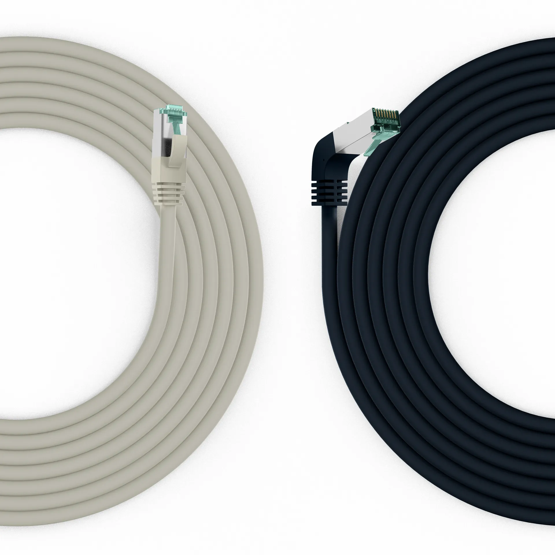 RJ45 Patchkabel Cat.6A S/FTP LSZH 1x90° schwarz 1m – Bild 5