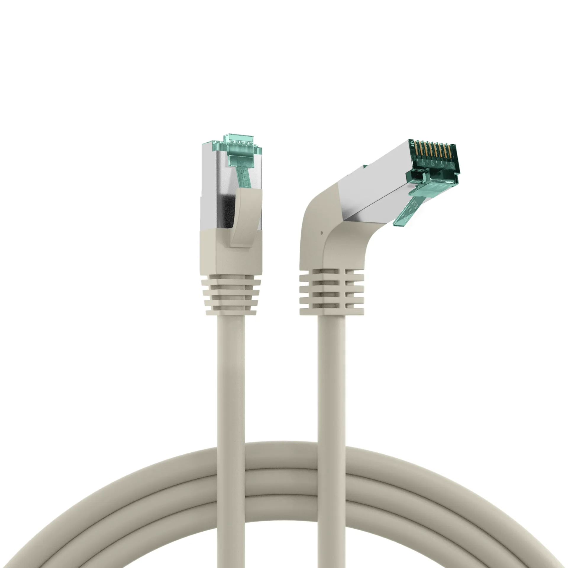 RJ45 Patchkabel Cat.6A S/FTP LSZH 1x90° grau 5m