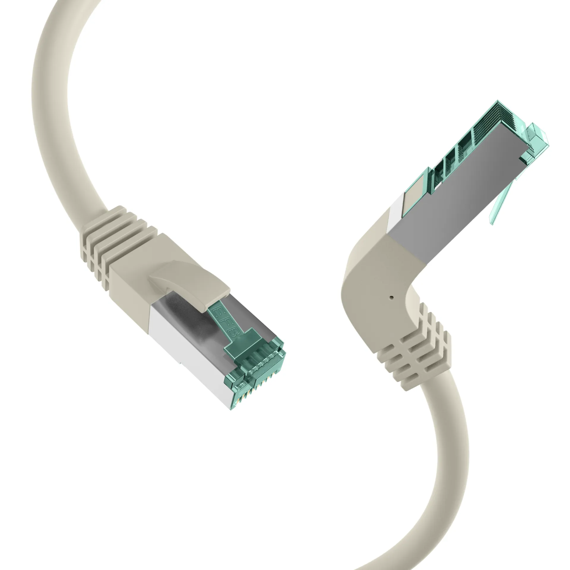 RJ45 Patchkabel Cat.6A S/FTP LSZH 1x90° grau 5m – Bild 2